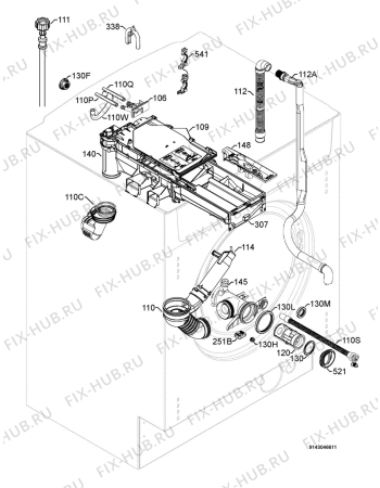 Взрыв-схема стиральной машины Electrolux LAI1470E - Схема узла Hydraulic System 272